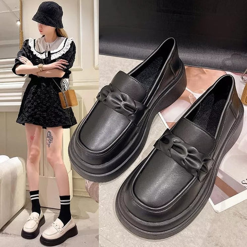 Retro All-Match Clogs Bow-Knot Platform Loafers